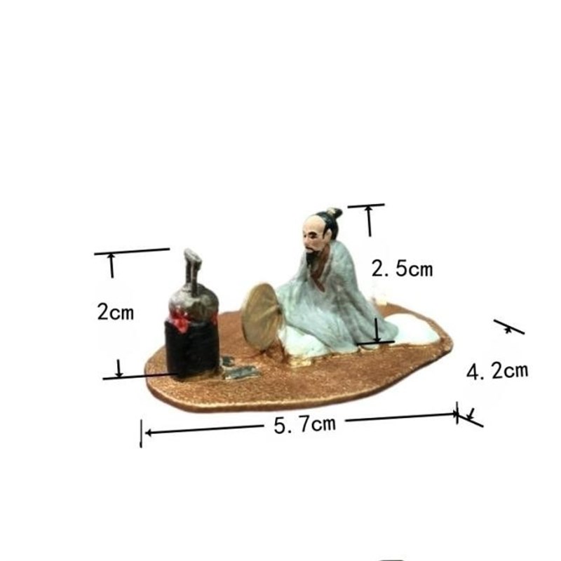 新款新中式桌面装k饰摆件围炉煮茶诗人禅意古代人物植物山石盆景