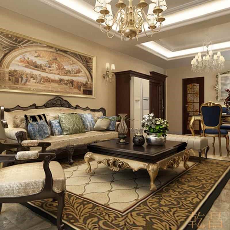 新款新西兰深f蓝色欧式美式工程满铺客厅卧室飘窗书房茶几定制羊