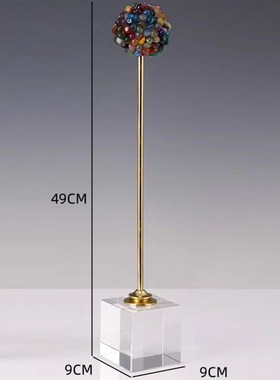 新款简约现代天然紫水晶花球独舞摆件酒柜客厅玄关V轻奢软装饰家