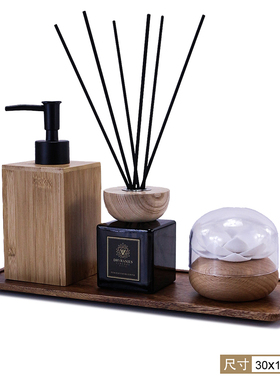 新款化妆室摆件样板房软饰品浴室柜洗手台香N薰托盘新中式酒店卫