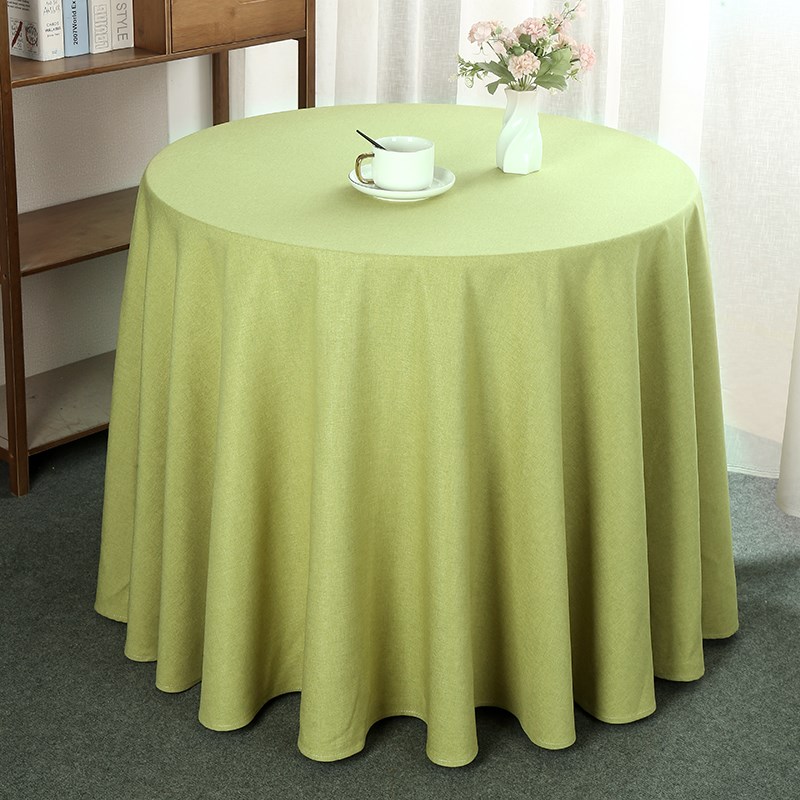 新款大圆桌布防水防油高档纯色餐桌台布I小清新棉麻长方形会议桌