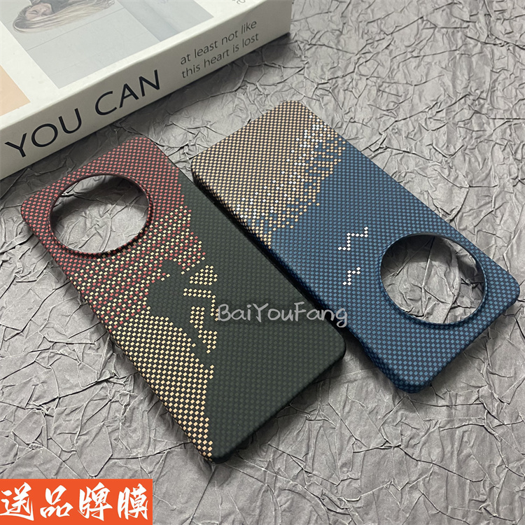 攀登者碧海金沙适用一加Ace5Pro手机壳新款凯夫拉3D浮雕保护套OneplusAce5纤维纹上下不包边大孔半包硬壳pro