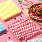 烘焙蛋糕甜点马卡龙格子防油纸水果野餐三文治便当盒汉堡简餐垫纸