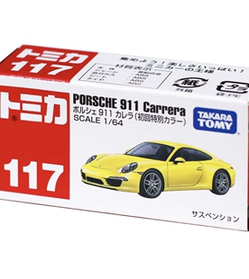 TOMY多美卡117号合金小汽车模型玩具PORSCHE 911 CARRERA初回绝版