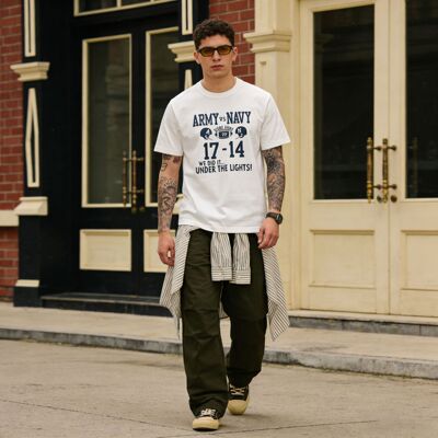 OKONKWO ARMY&NAVY重磅厚款T恤210克男式橄榄球圆领短袖TEE