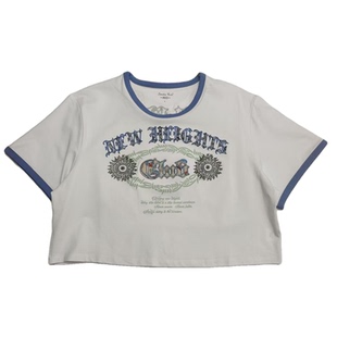 美潮经典 复古嘻哈街头hiphop 重工刺绣 做旧印花 美版 短袖 女款