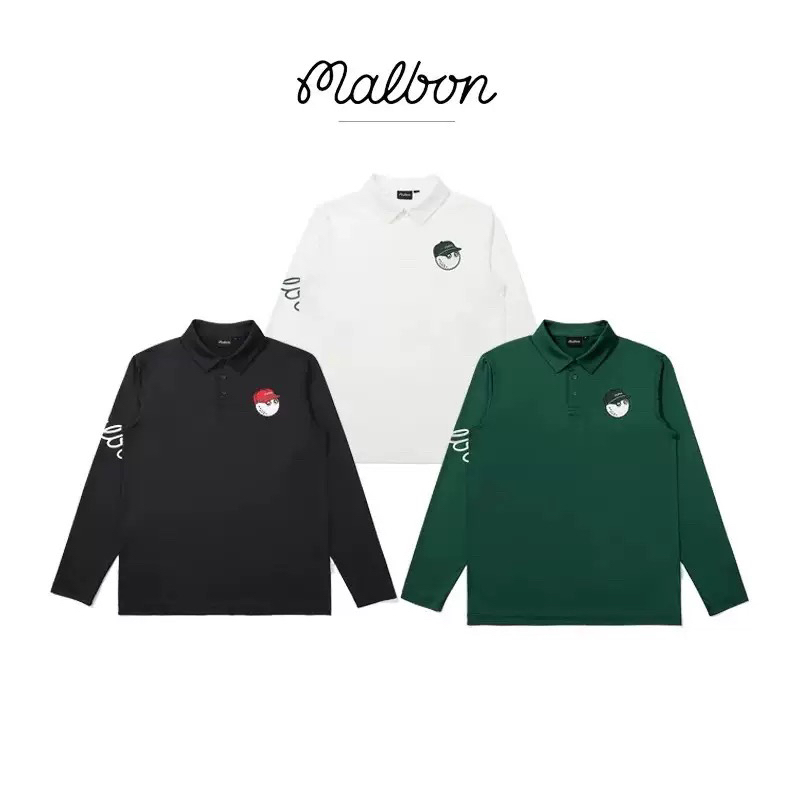 高尔夫球服24秋冬男子标志翻领长袖POLOT恤