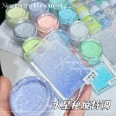 小鲸鱼diy 水星秘境特调 0.1银河细粉流麻闪粉材料纯银光星河闪粉