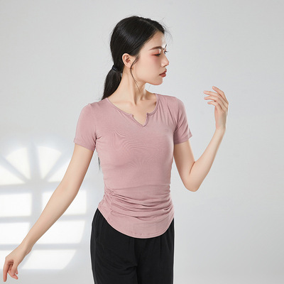 舞蹈练功服女上衣短袖中国古典舞衣服形体训练服装跳舞拉丁春夏