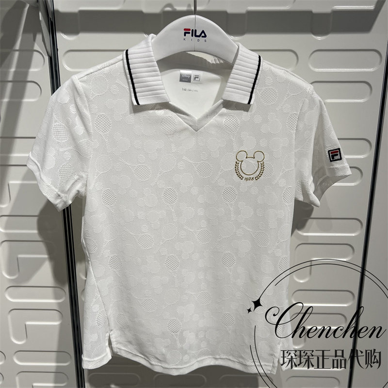 FILA斐乐夏女大童针织POLO衫短袖