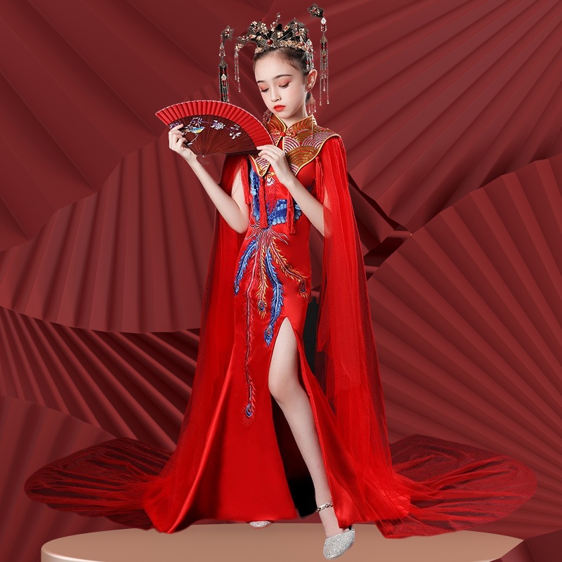 女童改良旗袍裙儿童中国风唐装连