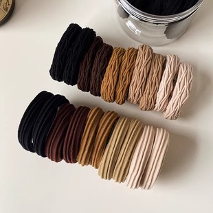 新款高弹力皮筋女扎头绳耐用不伤发绳丸子头饰网红粗发圈马尾皮套