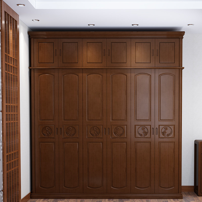 Modern Chinese Solid wood wardrobe 23456 woodiness Wardrobe bedroom Assemble Clouds Carved Economic type overcoatin the Residential furniture , Cabinet , Wardrobe  category - from Buy2taobao.com to provide professional Taobao agent buy service