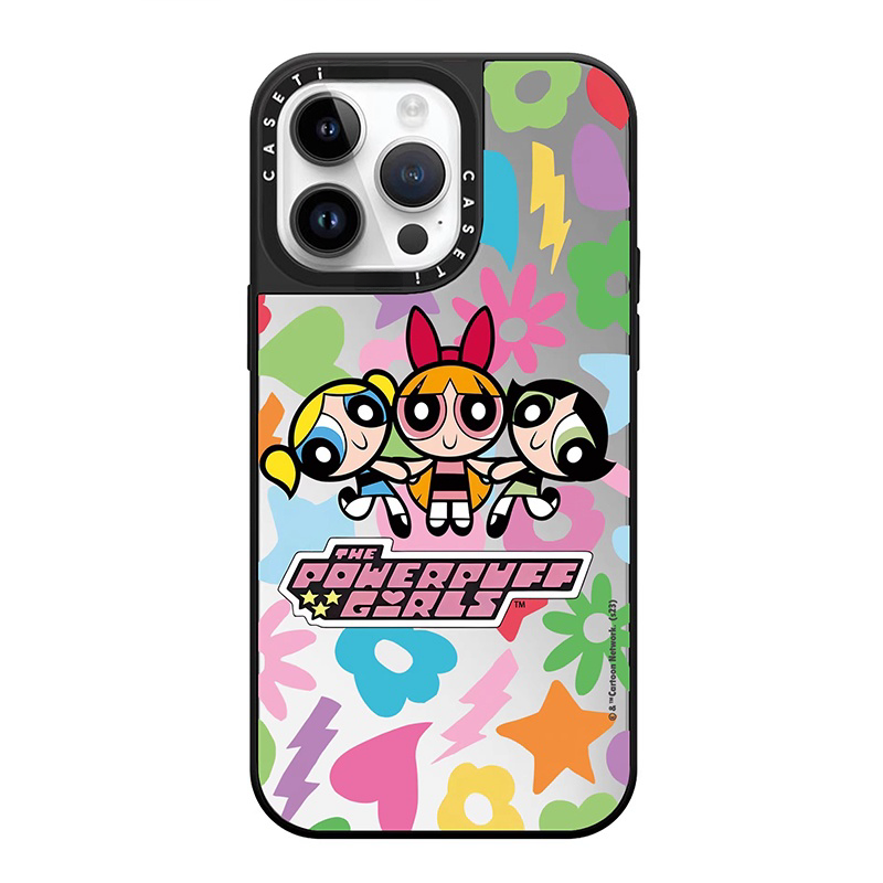 韩国代购CASETiF联名小女警三姐妹镜面适用iphone16Promax/plus手机壳苹果15promax防摔套简约女14保护13女12