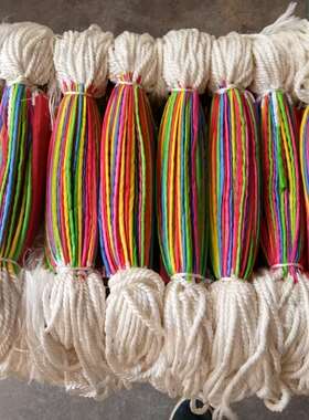 加粗小彩旗三角旗节庆装扮小吊旗工地交通施工呢绒绳警戒旗