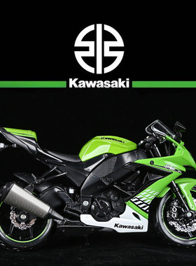 美驰图机车玩具模型合金摆件收藏摆件1:12川崎Ninja ZX-10R绿色