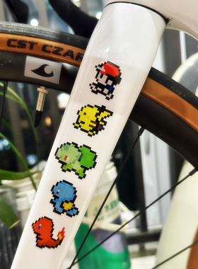 创意车贴像素卡通可爱皮卡丘贴纸个性宠物小精灵马里奥自行车反光