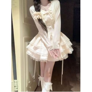 甜美独特超好看开衫 法式 外套蓬蓬蛋糕连衣裙两件套小个子入春穿搭