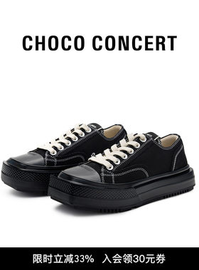 CHOCOCONCERT低帮圆方帆布鞋