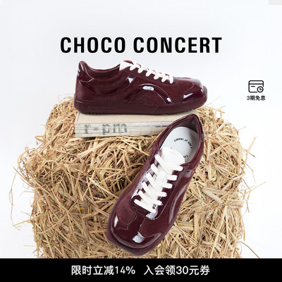CHOCO CONCERT设计鞋履丨 25AW新品圆方漆皮复古训练鞋女德训单鞋