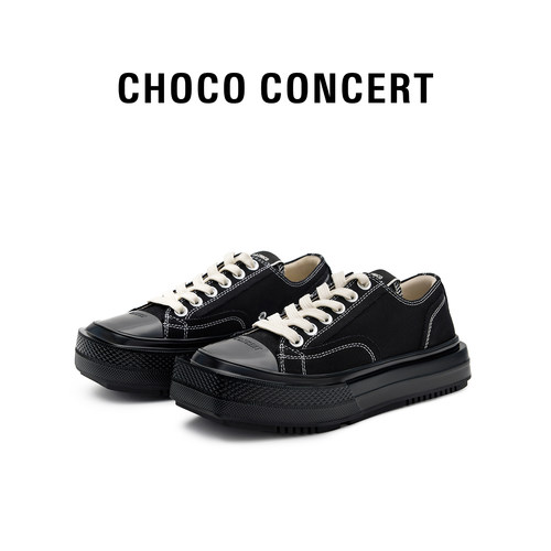 CHOCOCONCERT低帮圆方帆布鞋