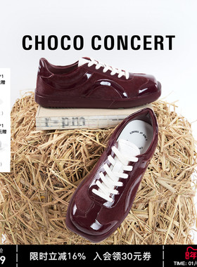 CHOCO CONCERT设计鞋履丨 25AW新品圆方漆皮马毛训练鞋女德训单鞋