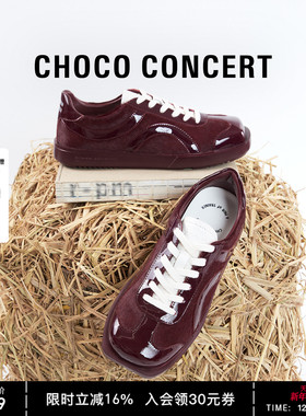 CHOCO CONCERT设计鞋履丨 25AW新品圆方漆皮马毛训练鞋女德训单鞋