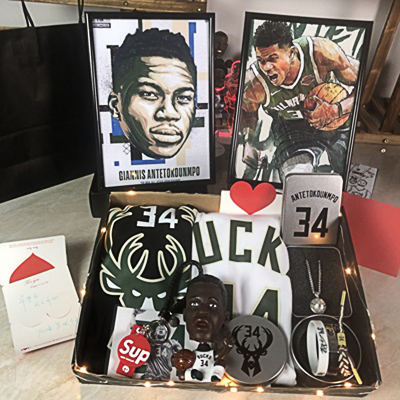 送给男朋友的礼物篮球明星字母哥雄鹿手环34号球衣异地恋惊喜礼品