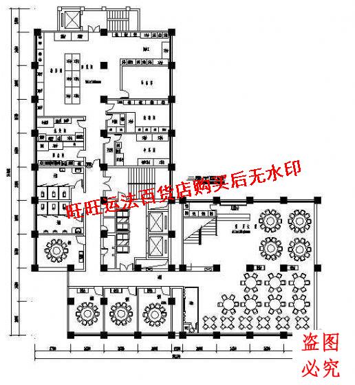 三层餐厅装修方案cad图纸室内设计装修dwg图