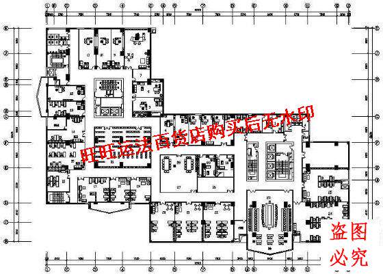 四川某大厦办公室装修cad图纸室内设计装修dwg图