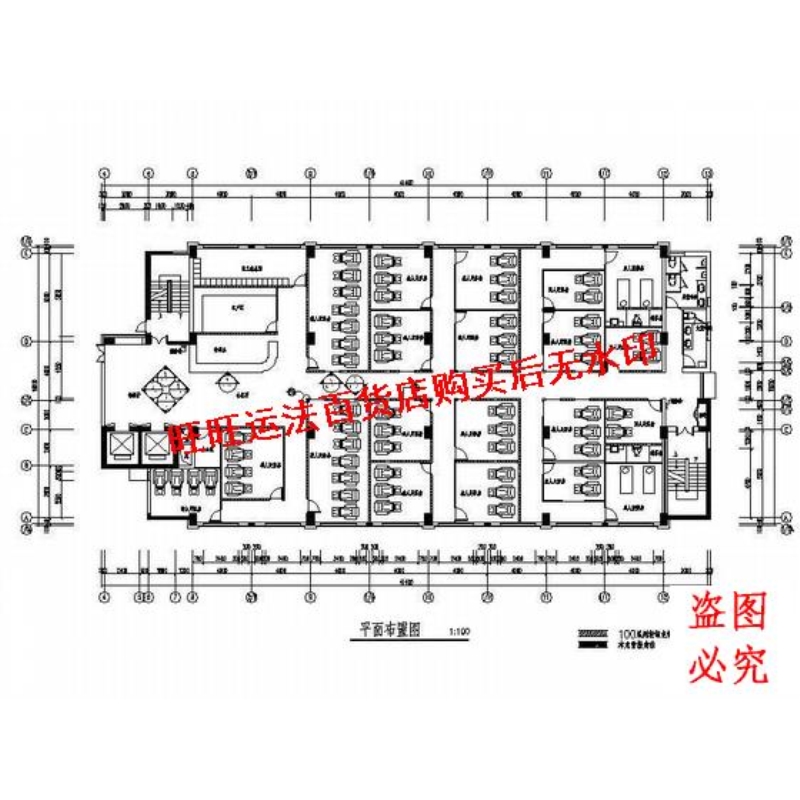 800平米足浴局部装修cad图纸室内设计装修dwg图