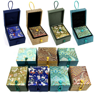 高端首饰复古文玩盘扣锦盒翡翠和田玉收纳包装盒吊坠手镯挂件礼品