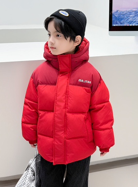 男女童加厚面包羽绒棉服儿童外套冬季宝宝红色本命年泡芙冬款棉袄