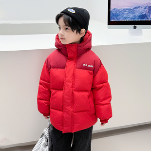 男女童加厚面包羽绒棉服儿童外套冬季宝宝红色本命年泡芙冬款棉袄