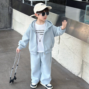 男童套装春装2026新款儿童卫衣外套裤子运动休闲宝宝帅气时髦纯棉