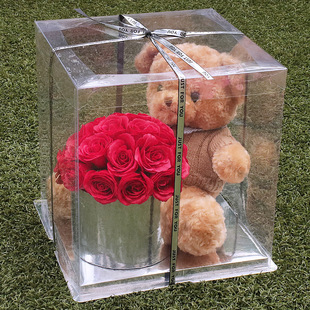 毛绒泰迪熊抱抱桶生日玩偶创意玫瑰花束成品送 官方旗舰店官网正品