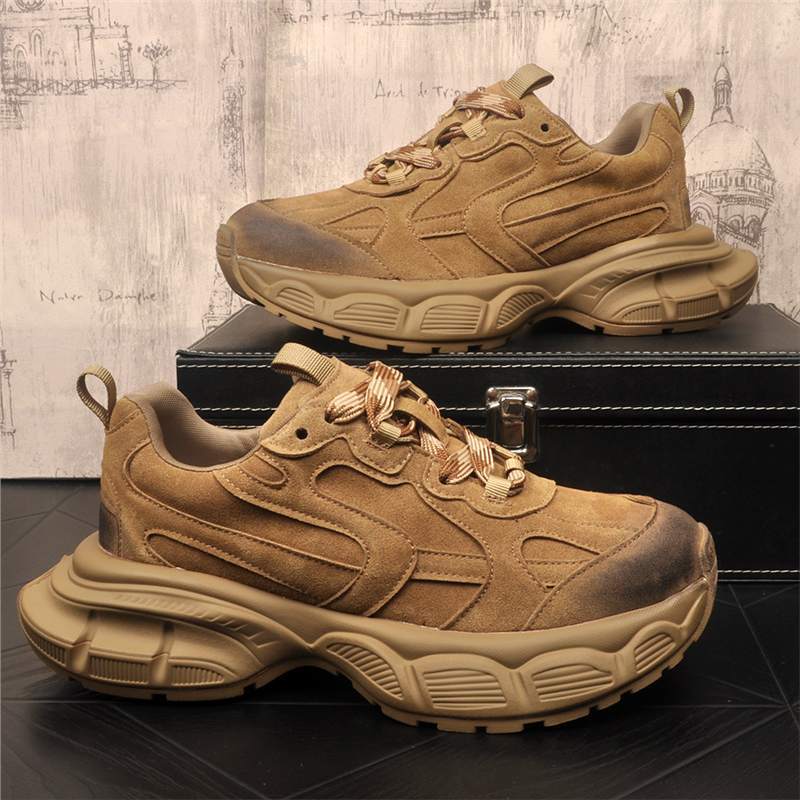 复古潮流做旧运动休闲鞋时尚百搭纯色欧洲站网红款老爹鞋男鞋