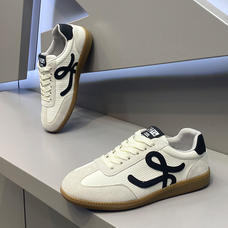 男鞋2025秋季新款时尚百搭小白鞋低帮橡胶底板鞋网布透气休闲鞋