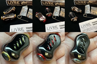 日本LIVRE钛金属改装握丸路亚水滴轮纺车鼓轮改装握丸达瓦改装件