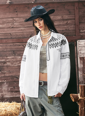 WaitingWave费尔岛风衬衫男女秋冬新款美式复古休闲衬衣外套