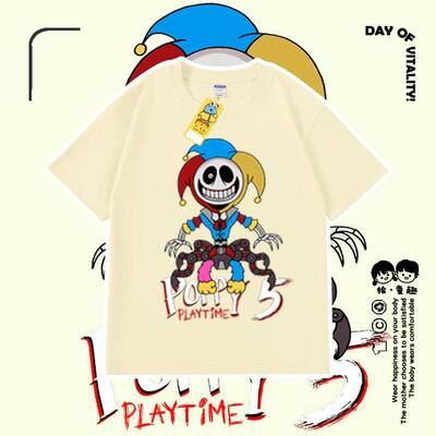 游戏poppy playtime prototype 男女童夏季短袖t恤儿童休闲上衣