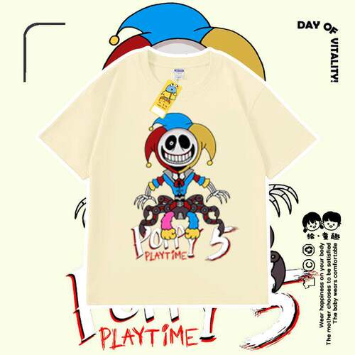 游戏poppy playtime prototype 男女童夏季短袖t恤儿童休闲上衣