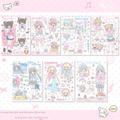 栖月小町原创手帐贴纸咕卡贴纸人物贴a6可爱少女韩系韩版 人物