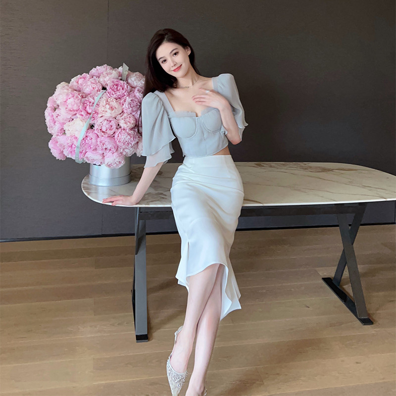 白色缎面半身裙包臀裙女夏百搭