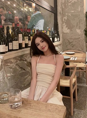 3折设计感吊带背心女外穿夏白色短款上衣修身纯棉甜美ins潮洋气