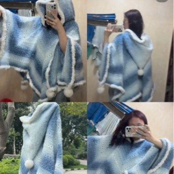 手工diy打发时间成人针织编钩材料包轻岚同款七星毯斗篷生日礼物