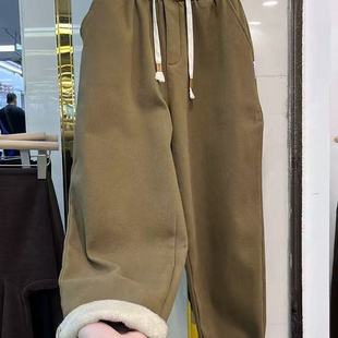 抽绳老爹哈伦裤 大码 萝卜裤 男秋冬加绒加厚保暖工装 子 300斤休闲裤