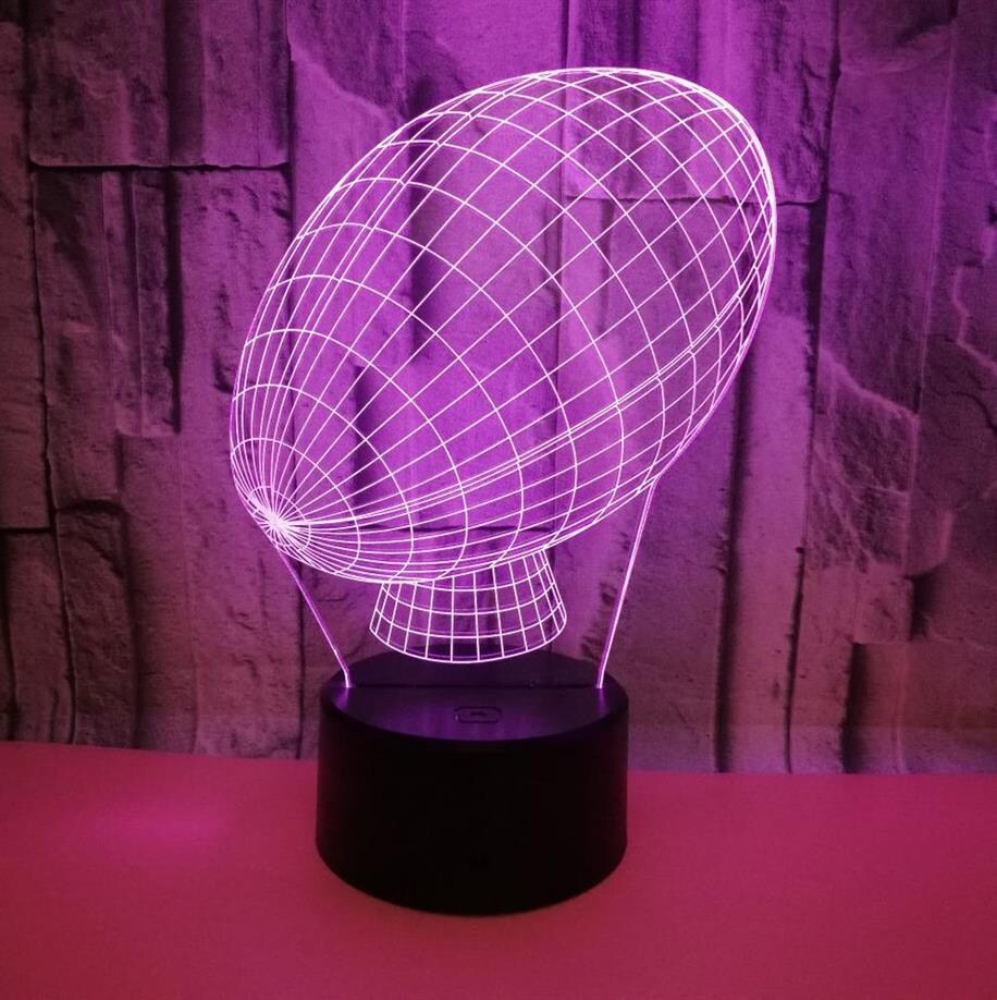 new rugby led light colorful touch 3d small table lamp
