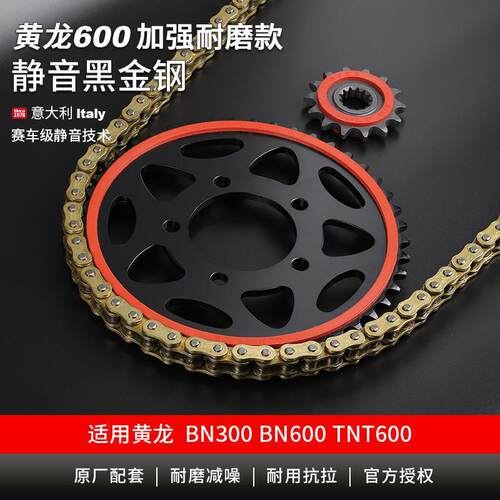适用倍力尼黄龙BJ600 BN300 302静音大齿盘链轮征和油封链条黄巡6