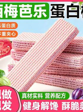西梅芭乐奇亚籽威化蛋白棒威化饼干夹心千层酥脆休闲零食整箱200g